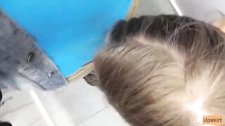 A petite girl risked public sex in a shop changing room and got caught