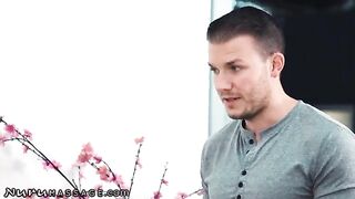 Two sexy masseuses serve one client with Whitney Wright’s seductive charm in this steamy Nuru Massage scene