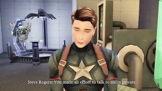 Agent Carter feels up Cap's cock in this hot 3D hentai scene