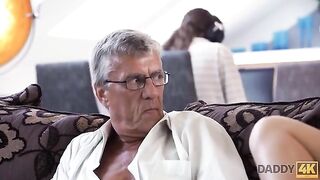 Older dude gets the young babe Erica Black on a hardcore facial