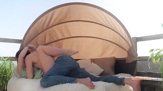 A loving couple over 30 has intimate sex at home, showcasing passionate kissing and pussy licking