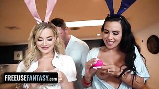 Bunnies Blake Blossom and Sandy Love in a hot Easter threesome