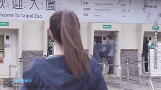 A sexy girl has sex with her boyfriend in a hotel room in Taipei