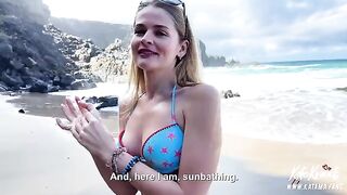 I fucked a girl with a luxurious ass on the beautiful beach