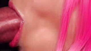 The hottest milk blowjob with pink hair that you ever seen!