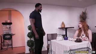 The pretty girl Madison Morgan has sex with a muscular man