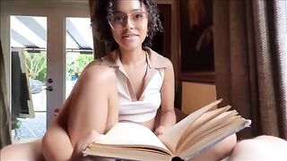 Little stepsister, a bookworm, tries sex for the first time with Dani Diaz