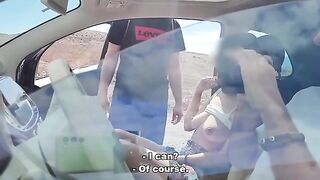 Public dick flashing and sex with a stranger in the street