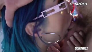 Two sexy babes shared a big cock in an intense threesome