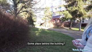 Big cock for a German blonde MILF in a public spot