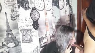 The very naughty girl speaks with her boyfriend while getting intimate