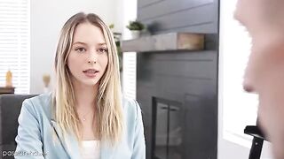 Skinny babe Lily Larimar gets fucked to get the job