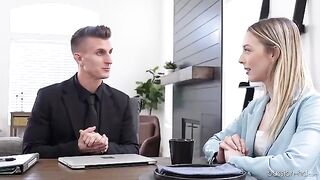 Skinny babe Lily Larimar gets fucked to get the job