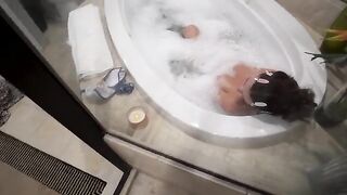 Cute girl shares bathroom with her step brother but nothing else