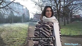 A beautiful student is being fucked by a stranger in the street