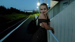The confused girl waited for the train and got a dick in the pussy