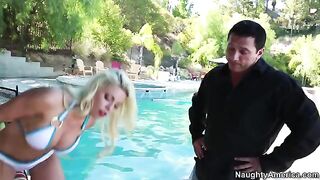 My wife's hot friend Britney Amber is a pro at blowing huge cocks