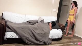 A friend fucked a wife on the couch and got messy