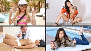 A collection of cute petite Asians like Ember Snow and Vina Sky