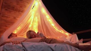 Romantic sex with a view - long foreplay and simultaneous orgasm outdoors