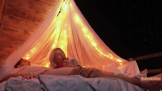 Romantic sex with a view - long foreplay and simultaneous orgasm outdoors