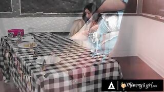 The naughty stepmom arranged a bake sale with her stunning stepdaughter Chloe Surreal to earn more money