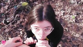The best blowjob moments with the hot nerd girl wearing glasses from webtolove