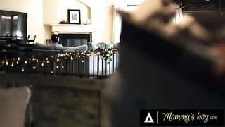 Rachael Cavalli, busty MILF, gets horny seeing her stepson jerking off