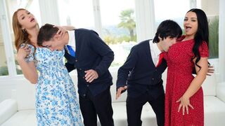 Pervert stepsons can’t talk to girls, so their big-titted stepmoms teach them how to be gentlemen