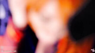 Asuka Langley’s tight pussy gets creampied after messy blowjob