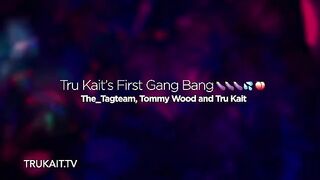 First gangbang experience for stunning Latina Tru Kait with captivating green eyes