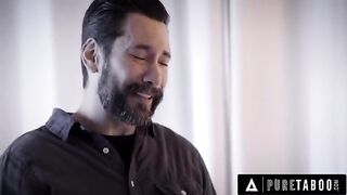 A widower uses his stepson's picture to seduce the late wife's look-alike, Lacy Lennon