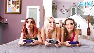 I let my step sister use PS5, then I fucked her and her friends