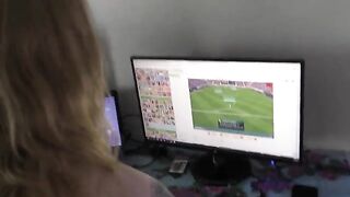 The hot teen got fucked at home while playing video games