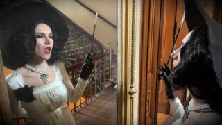 The tall and attractive Lady Dimitrescu gets her pussy railed