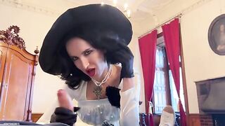 The tall and attractive Lady Dimitrescu gets her pussy railed
