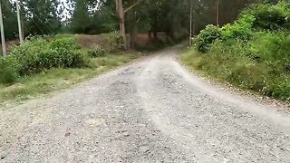 A beautiful girl took a bike ride and met a new friend with whom she got intimate