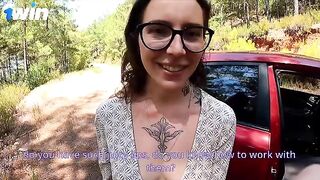 He fixed his car and had rough anal sex with a hot tattoo girl