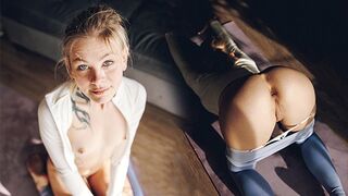 A cute petite girl got her pussy smashed while doing yoga