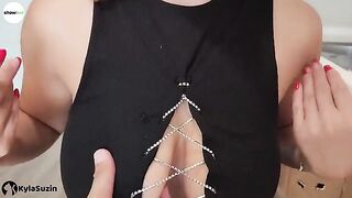 The girl is looking for excuses to get fucked as she's horny