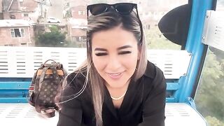 A sexy girl got fucked by her stepbrother’s friend on a public cable car in Cali