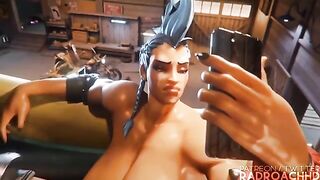 Junker Queen destroys the pussy of Overwatch's Mei in 3D animation