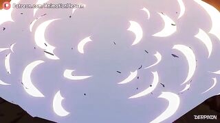 The animated girls are having fun with their treasures in a special way