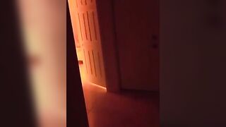 Redhead girl fucks in front of her house with voyeur