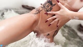 A hot girl is fucking in the hotel pool, showcasing her sexy bikini