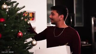 Christmas surprise for the young couple with a hot twist