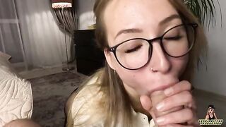 The boss fucks his young secretary after work hard