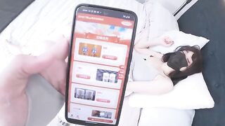 A Chinese beauty got caught jerking off and was fucked hard