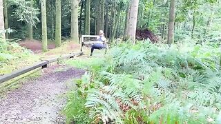 Fit girl gets fucked outdoors during her jog in the woods