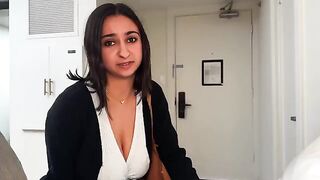 Babe fucks with her friend during a business trip mix-up